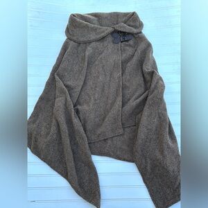 Lauren Ralph Lauren Brown Wool Cape Poncho